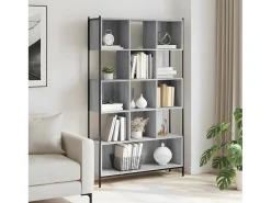 Estantería madera de ingeniería gris Sonoma 102x28x172 cm