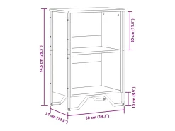Estantería madera de ingeniería gris Sonoma 50x31x74,5 cm