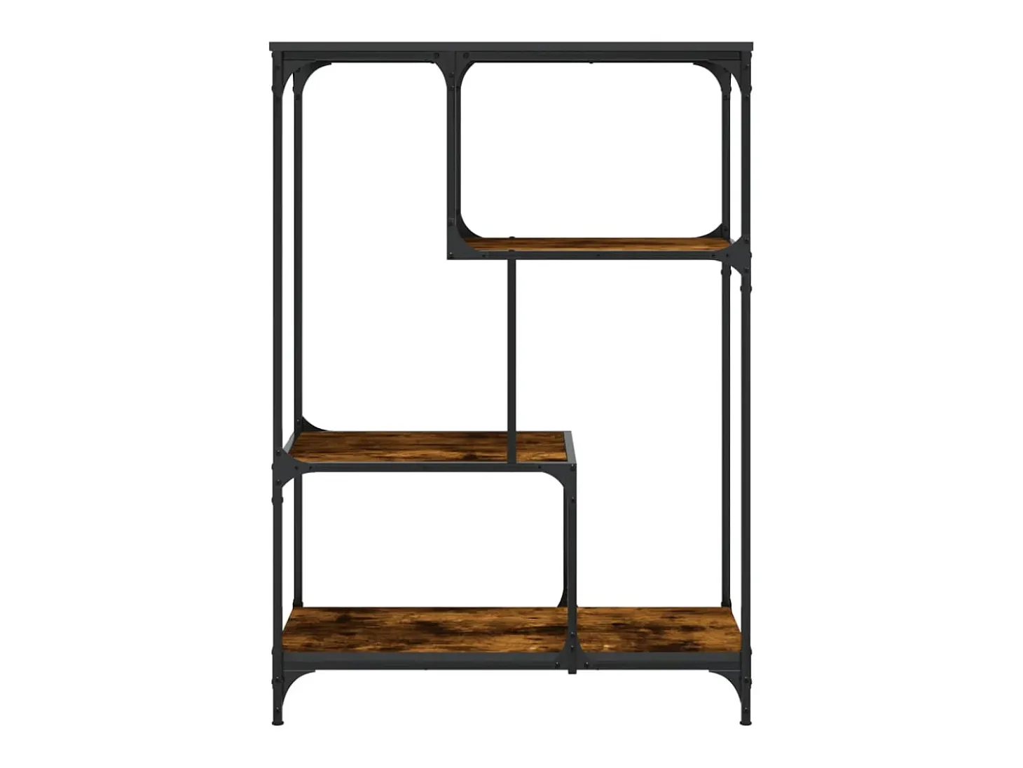 Estantería madera de ingeniería acero roble ahumado 81x36x115cm