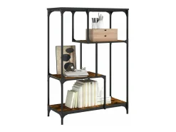 Estantería madera de ingeniería acero roble ahumado 81x36x115cm