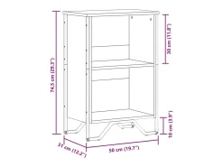 Estantería madera de ingeniería roble ahumado 50x31x74,5 cm