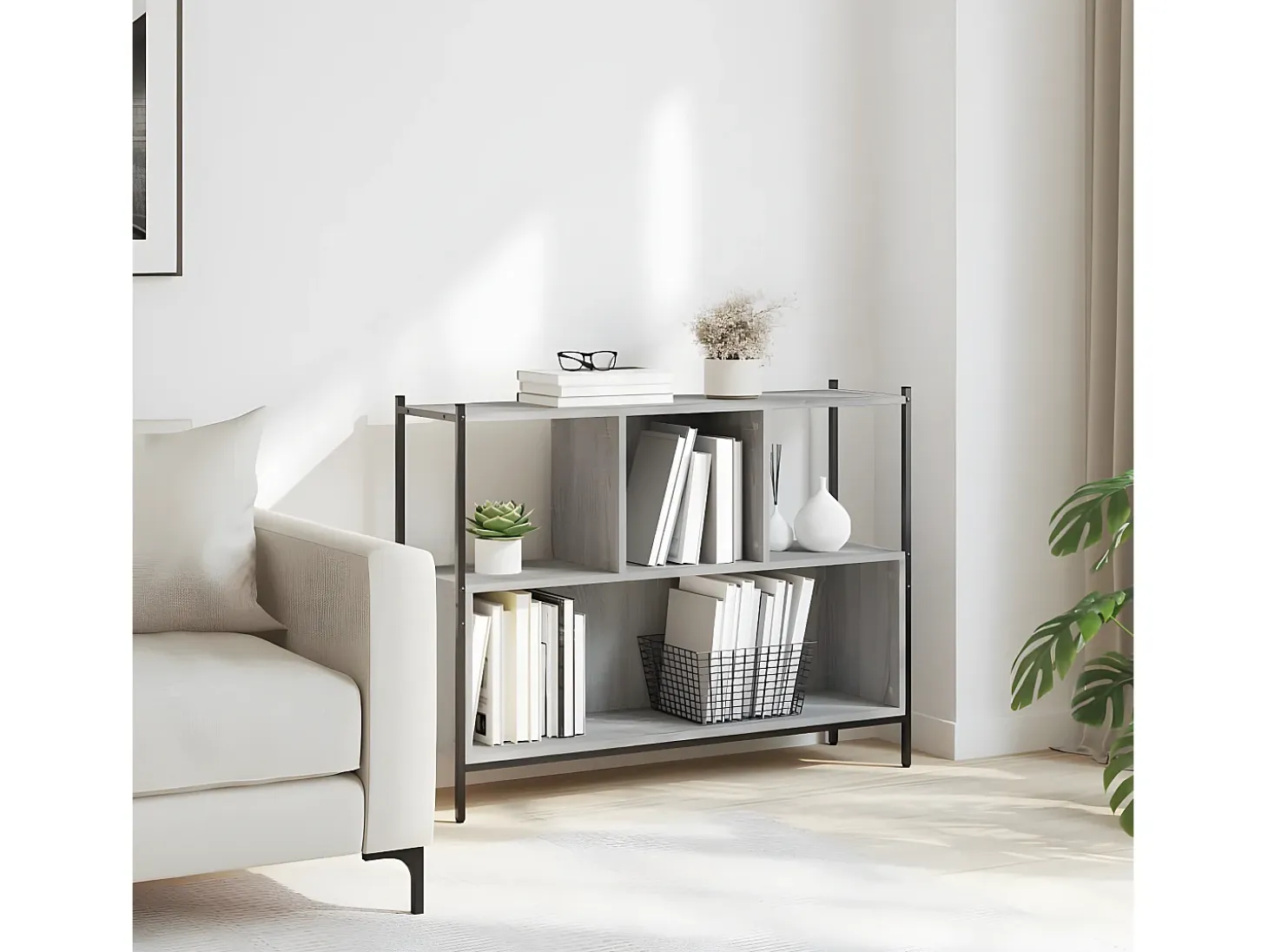 Estantería madera de ingeniería gris Sonoma 102x28x77,5 cm
