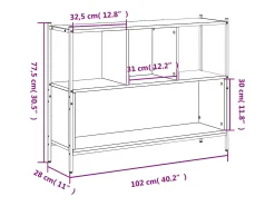 Estantería madera de ingeniería gris Sonoma 102x28x77,5 cm