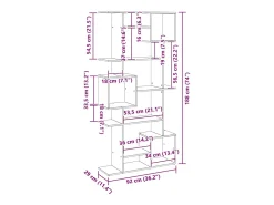 Estantería madera de ingeniería roble artisian 92x29x188 cm