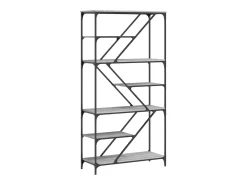 Estantería madera de ingeniería y acero Sonoma gris 91x36x176cm