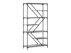 Estantería madera de ingeniería y acero Sonoma gris 91x36x176cm
