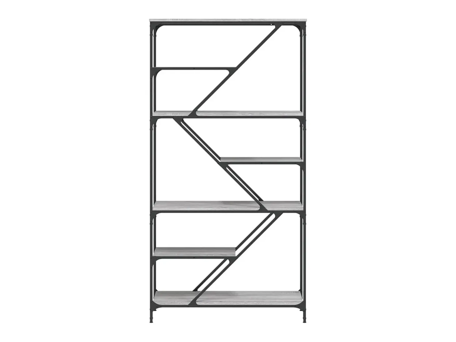 Estantería madera de ingeniería y acero Sonoma gris 91x36x176cm