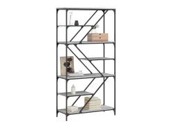 Estantería madera de ingeniería y acero Sonoma gris 91x36x176cm