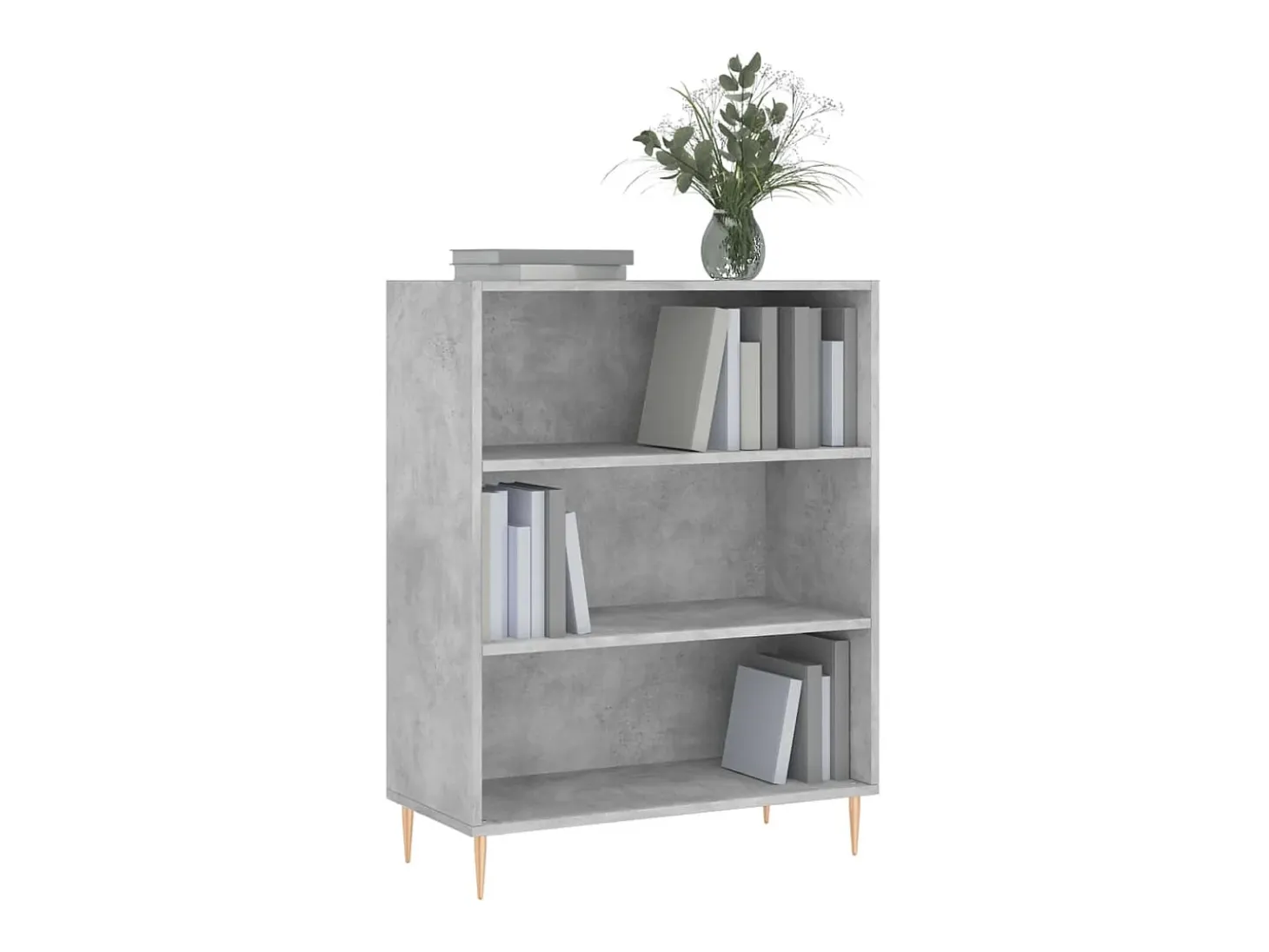 Estantería madera de ingeniería gris hormigón 69,5x32,5x90 cm
