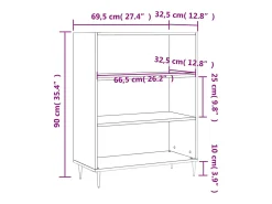 Estantería madera de ingeniería gris hormigón 69,5x32,5x90 cm