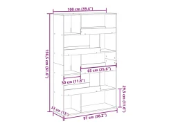 Estantería madera de ingeniería roble Sonoma 100x33x156,5 cm