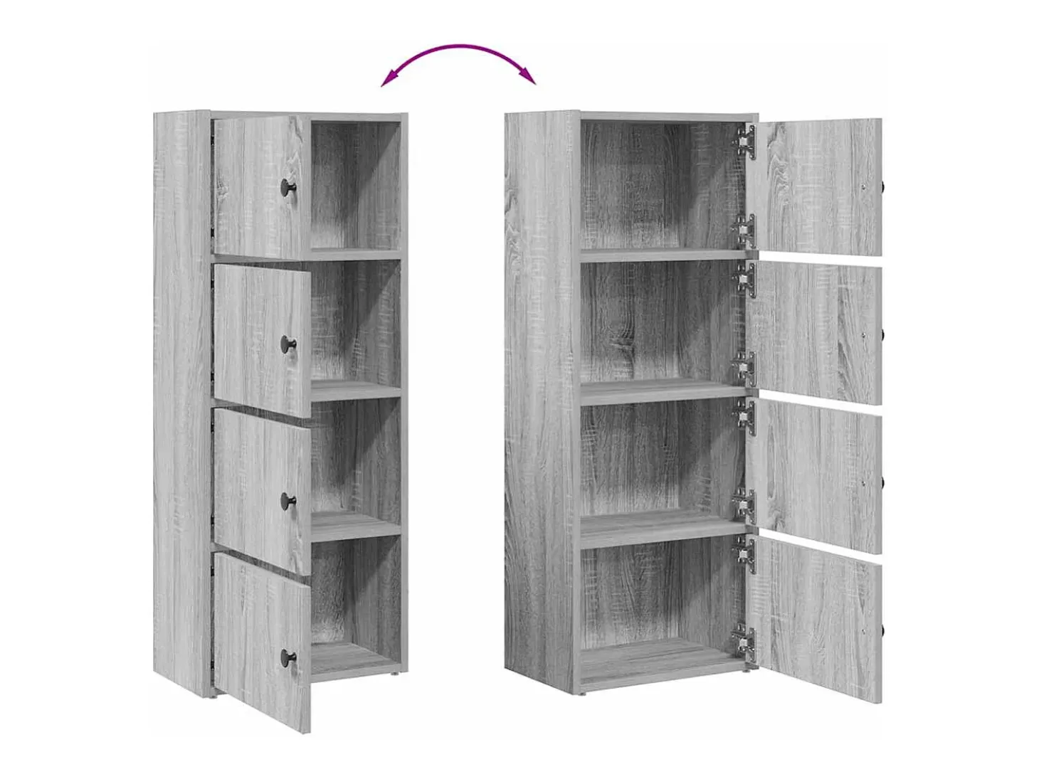 Estantería madera de ingeniería gris sonoma 40x24x102 cm