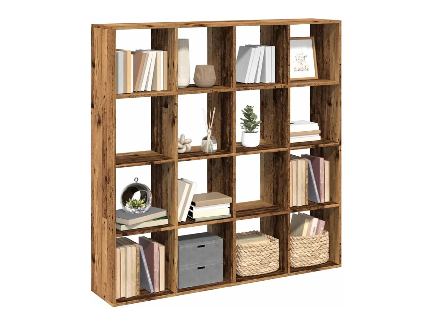 Estantería madera de ingeniería envejecida 137,5x29x137,5 cm