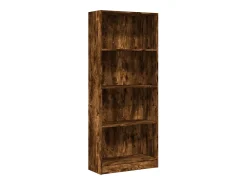 Estantería madera de ingeniería roble ahumado 60x24x143 cm