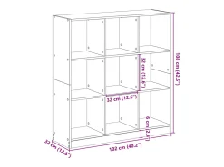 Estantería madera de ingeniería gris Sonoma 102x32x108 cm