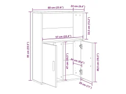 Estantería madera de ingeniería marrón roble 60x24x85 cm