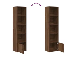 Estantería madera de ingeniería marrón roble 31x24x127 cm