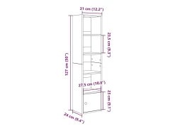 Estantería madera de ingeniería marrón roble 31x24x127 cm