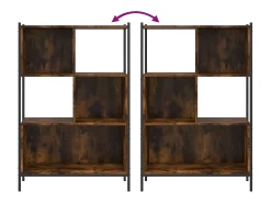 Estantería madera de ingeniería roble ahumado 72x28x109 cm