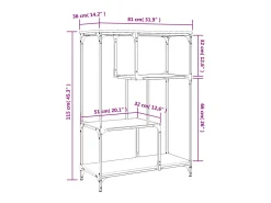 Estantería madera de ingeniería acero roble Sonoma 81x36x115 cm