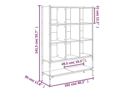 Estantería madera de ingeniería roble ahumado 102x30x141,5 cm