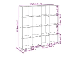 Estantería madera de ingeniería roble Sonoma 137,5x29x137,5 cm