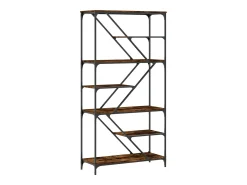 Estantería madera de ingeniería acero roble ahumado 91x36x176cm