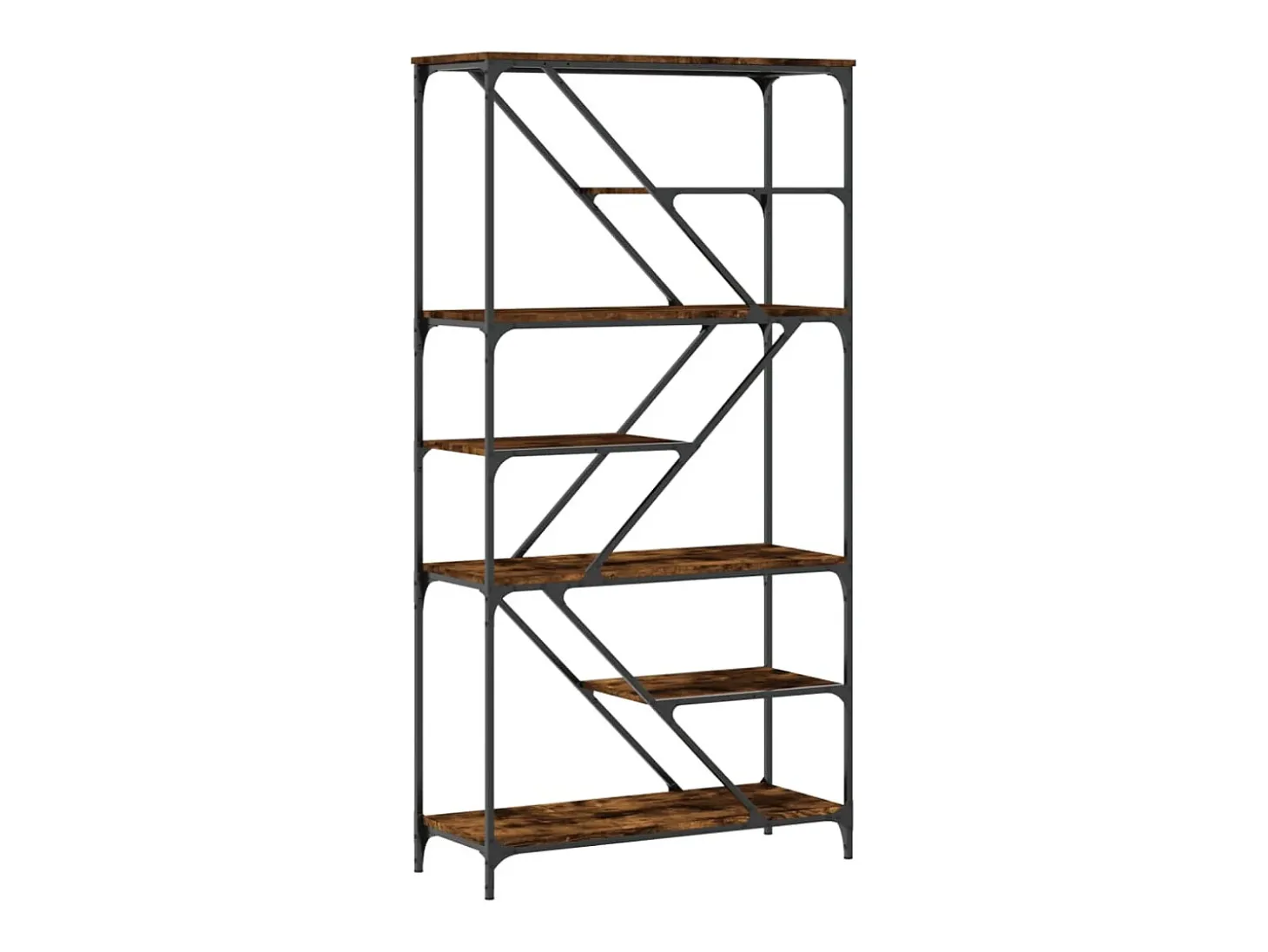 Estantería madera de ingeniería acero roble ahumado 91x36x176cm