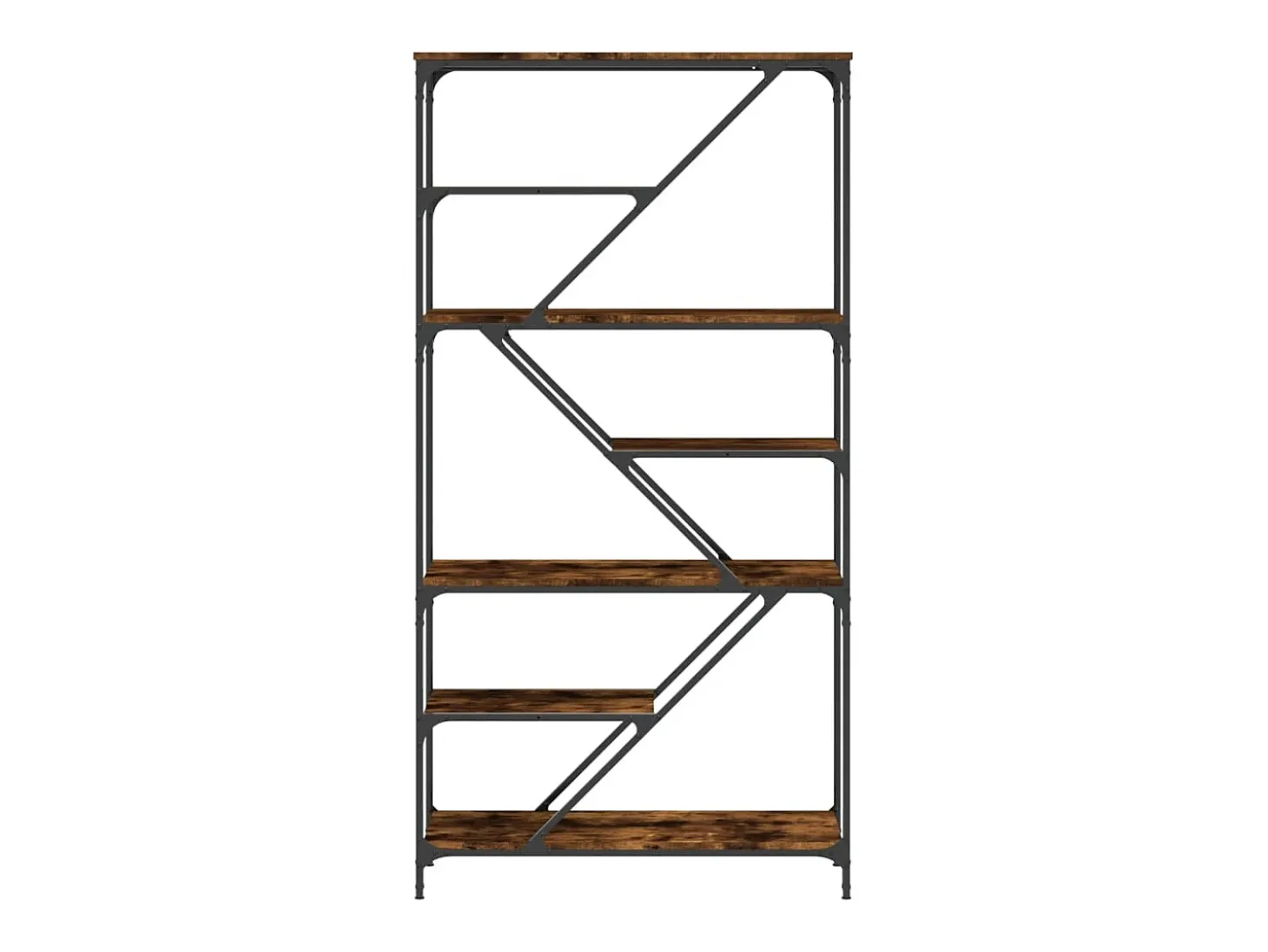 Estantería madera de ingeniería acero roble ahumado 91x36x176cm