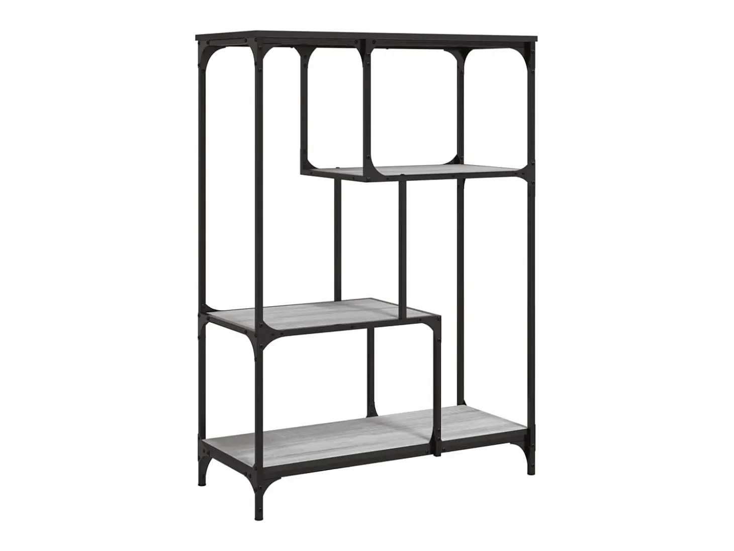 Estantería madera de ingeniería y acero Sonoma gris 81x36x115cm