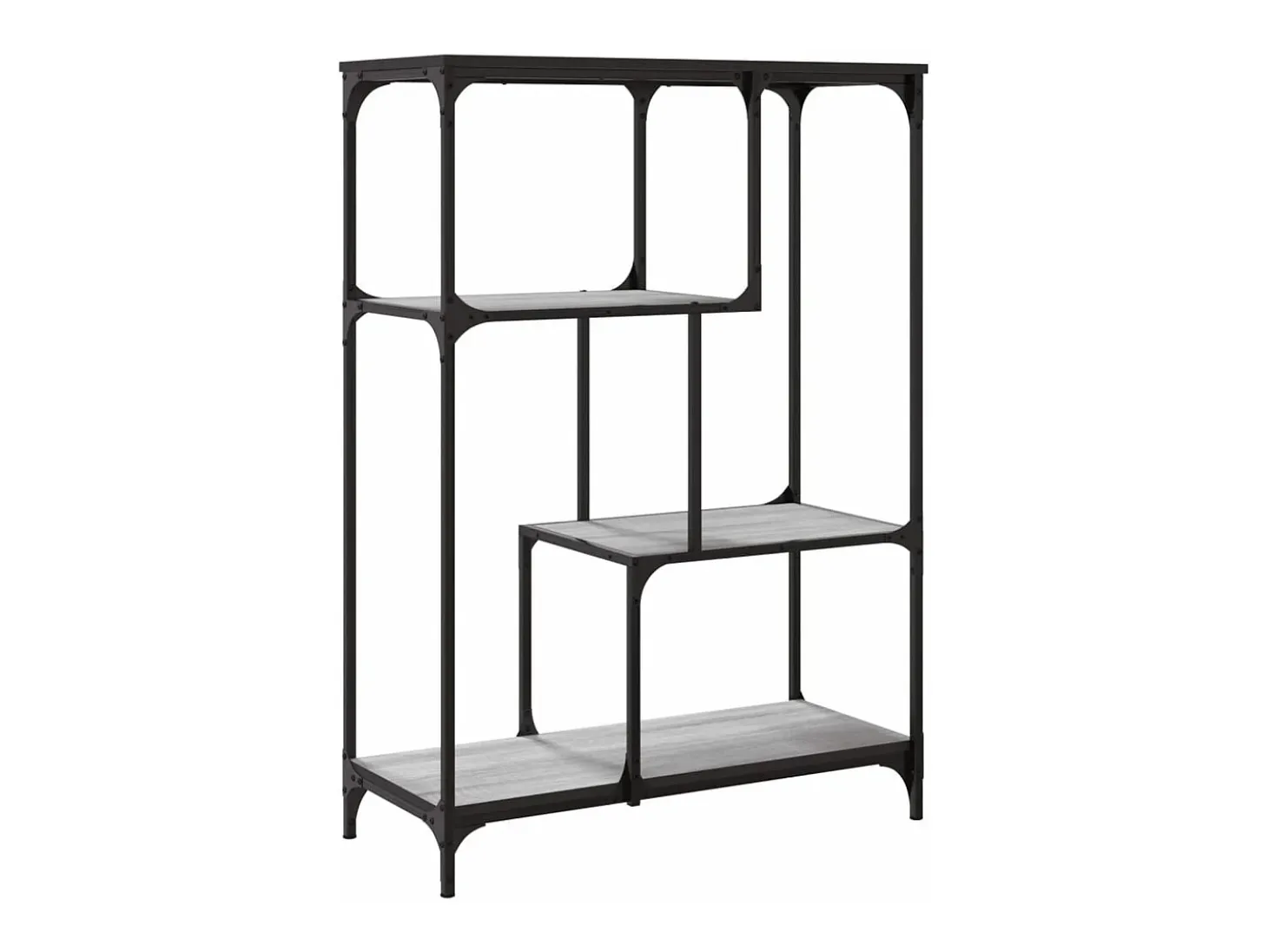Estantería madera de ingeniería y acero Sonoma gris 81x36x115cm