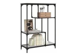 Estantería madera de ingeniería y acero Sonoma gris 81x36x115cm