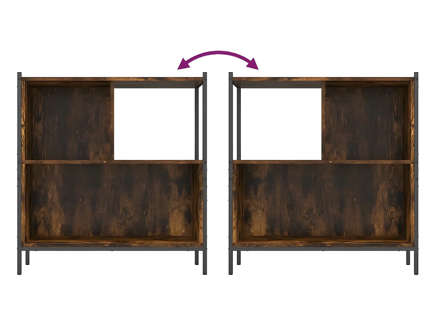 Estantería madera de ingeniería roble ahumado 72x28x77,5 cm