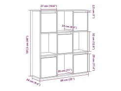 Estantería madera de ingeniería roble ahumado 89x24x101,5 cm