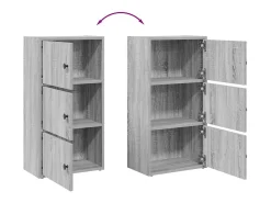 Estantería madera de ingeniería gris sonoma 40x24x77 cm