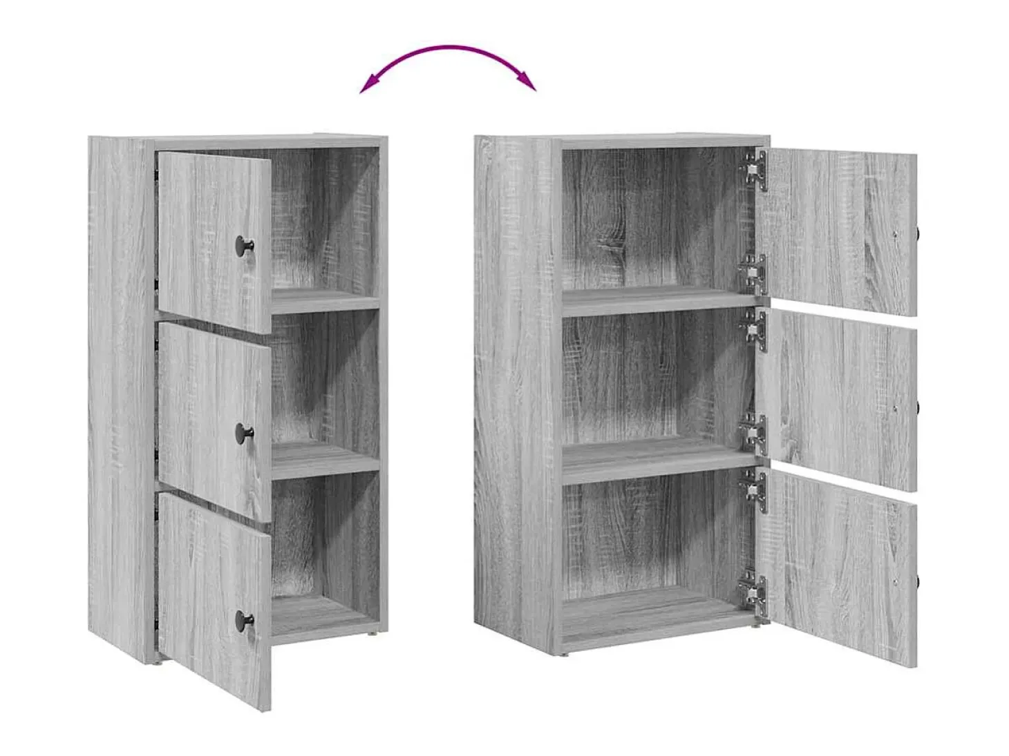 Estantería madera de ingeniería gris sonoma 40x24x77 cm