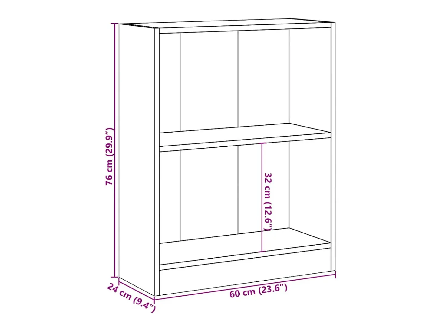 Estantería madera de ingeniería blanco 60x24x76 cm