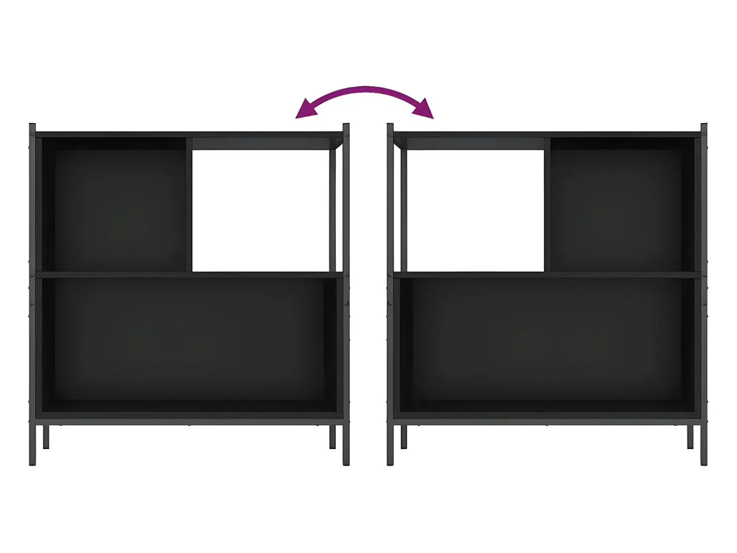 Estantería madera de ingeniería negro 72x28x77,5 cm