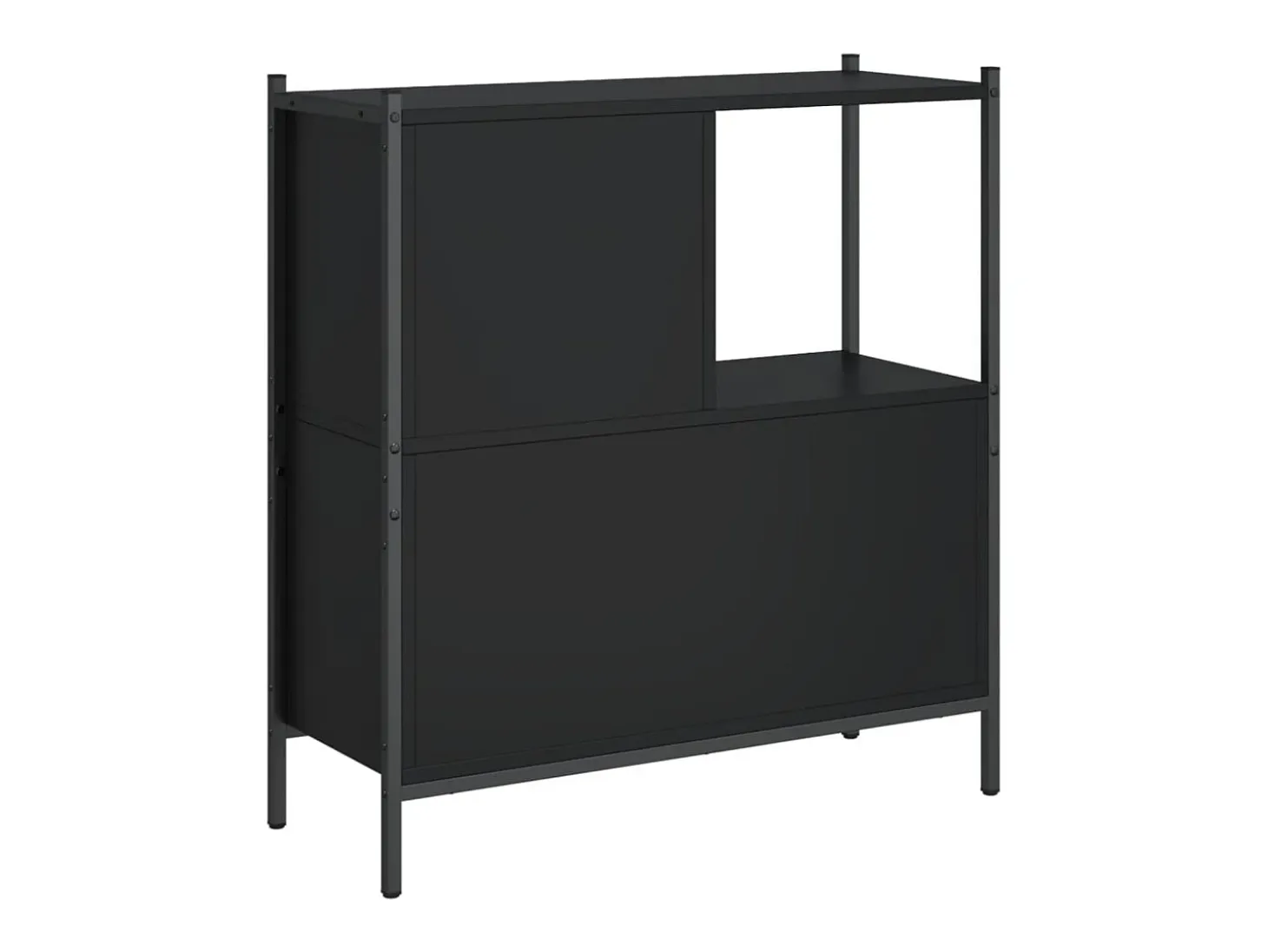 Estantería madera de ingeniería negro 72x28x77,5 cm
