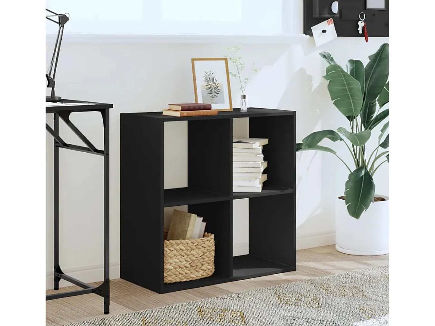 Estantería madera de ingeniería negro 68,5x32x68,5 cm