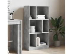 Estantería madera de ingeniería gris hormigón 57x28,5x107,5 cm