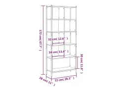 Estantería madera de ingeniería gris Sonoma 72x28x172 cm
