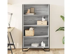 Estantería madera de ingeniería gris Sonoma 80x31x137,5 cm