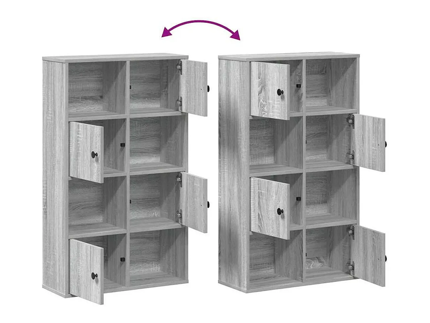 Estantería madera de ingeniería gris sonoma 60x24x101,5 cm