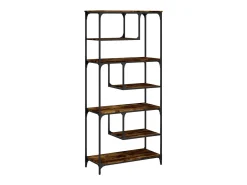 Estantería madera de ingeniería roble ahumado 81x36x176 cm
