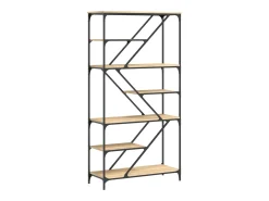 Estantería madera de ingeniería acero roble Sonoma 91x36x176 cm