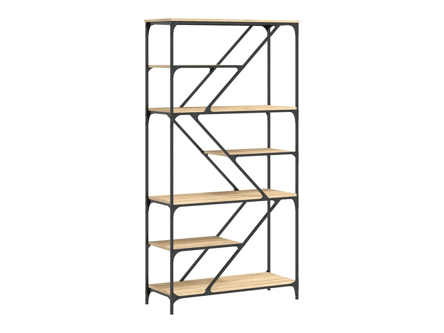 Estantería madera de ingeniería acero roble Sonoma 91x36x176 cm