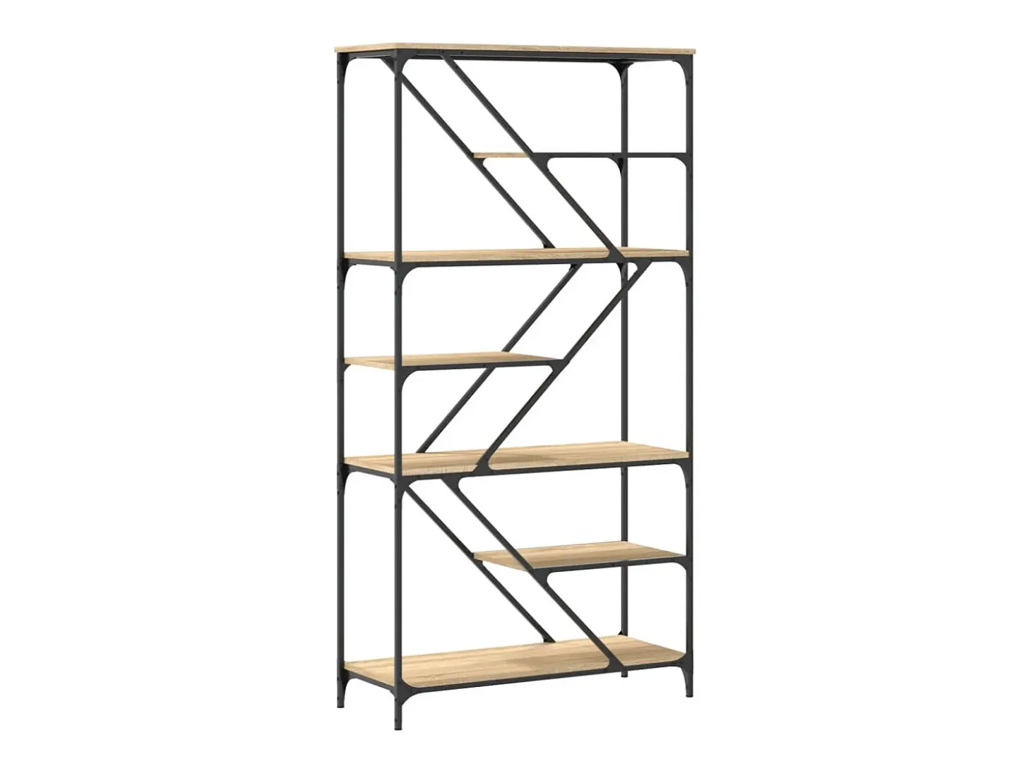 Estantería madera de ingeniería acero roble Sonoma 91x36x176 cm