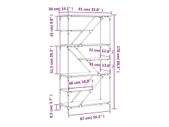 Estantería madera de ingeniería acero roble Sonoma 91x36x176 cm