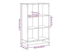 Estantería madera de ingeniería gris sonoma 65,5x33x107,5 cm